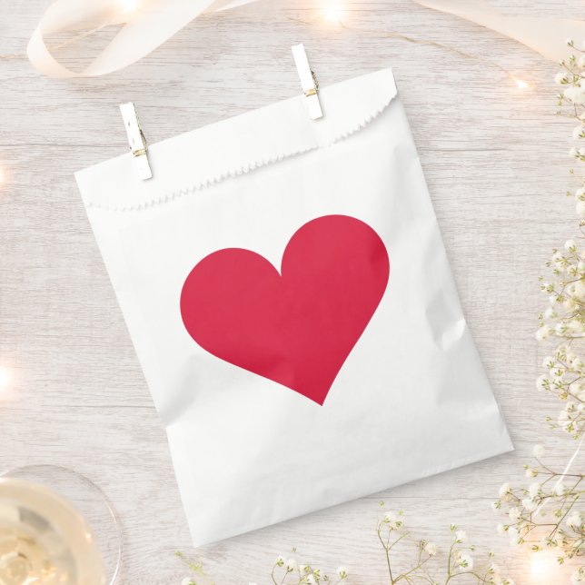 Heart Valentines Day Love Heart  Favour Bags (Clipped)