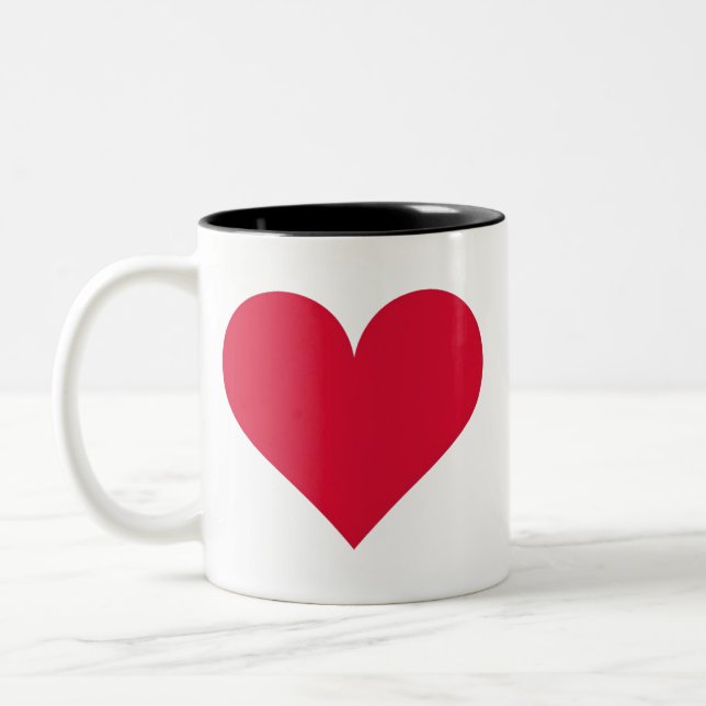 Heart Valentines Day Love Heart  Two-Tone Coffee Mug (Left)