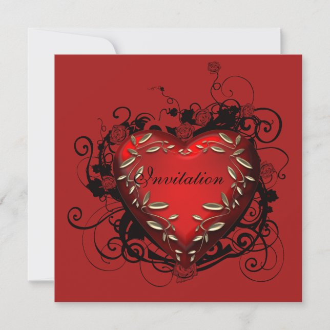 Heart Valentine's Day Party Invitation (Front)