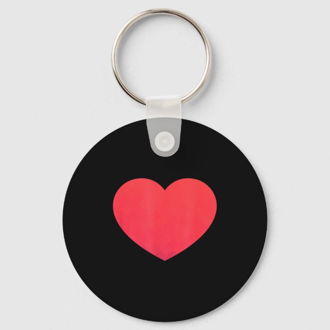 Heart Valentines Day Shirt - Graphic Novelty Love  Key Ring (Front)