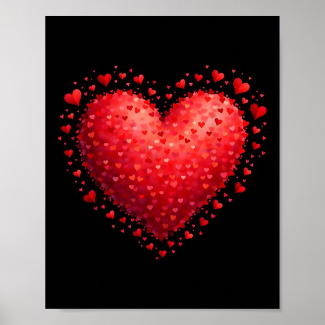Heart Valentines Day Womens Girls Boys Kids Love C Poster (Front)