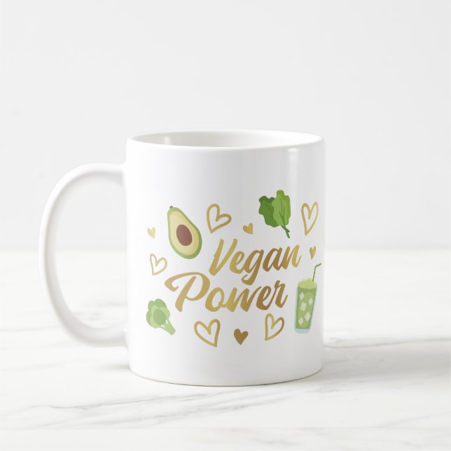 heart vegan power coffee mug (Left)