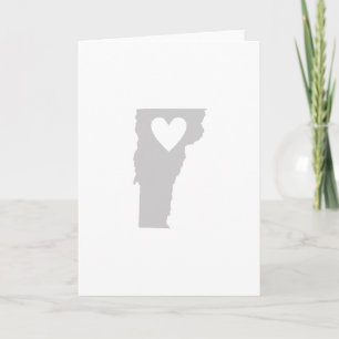 Heart Vermont Shape Grey Vermonter Love Adore Card