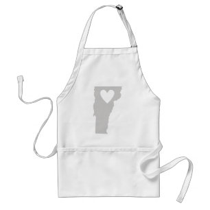 Heart Vermont state silhouette Standard Apron