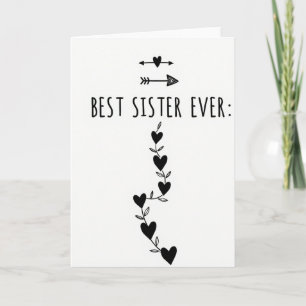 Heart Vine Best Sister Ever Card