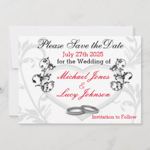 Heart & Vines Save The Date Card