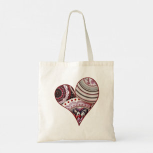 Heart Vintage Mandalas Tote Bag