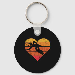 Heart Vintage Retro Snowboarding Snowboard Snowboa Key Ring
