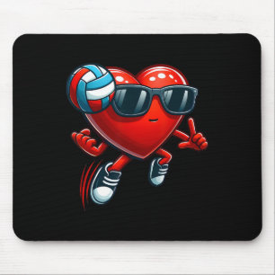 Heart Volleyll Lover Player Sport Valentines Day V Mouse Mat