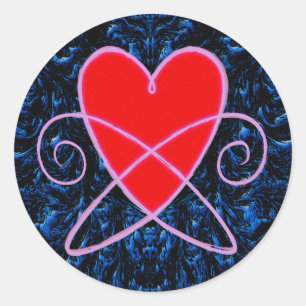 Heart Vortex Classic Round Sticker