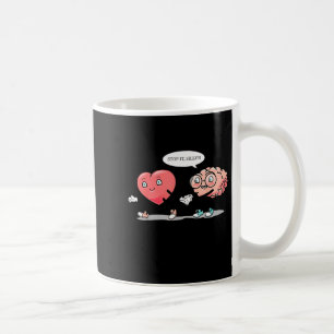 Heart Vs Brain Heart Leading Brain Valentines  Coffee Mug