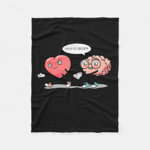 Heart Vs Brain Heart Leading Brain Valentines Fleece Blanket