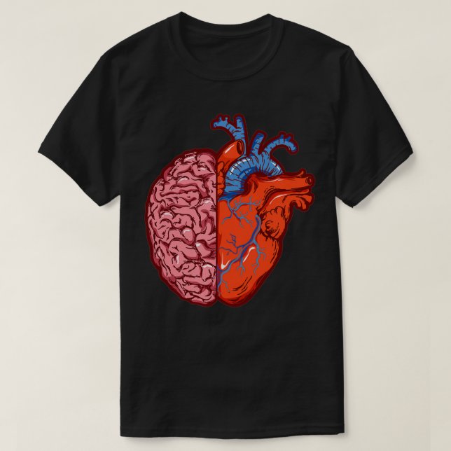 Heart vs Brain Inspired EQ vs IQ Related Heart and T-Shirt (Design Front)