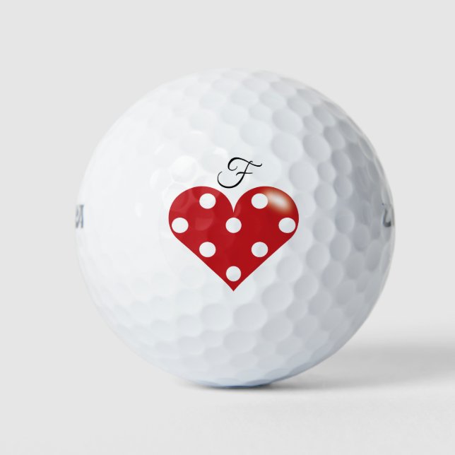Heart w/ Polka Dots Golf Balls (Front)