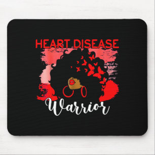 Heart Warrior Black Woman Red Heart Disease Awaren Mouse Mat