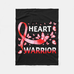 Heart Warrior Butterfly Heart Disease Awareness Fleece Blanket