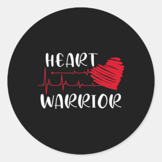 Heart Warrior Chd Awareness Present Congenital Hea Classic Round Sticker