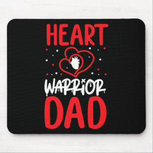 Heart Warrior Dad Heart Disease Awareness Red Ribb Mouse Mat