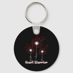 Heart Warrior Dandelion Red Heart Disease Awarenes Key Ring