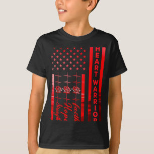 Heart Warrior Flag Heart Disease Awareness Warrior T-Shirt
