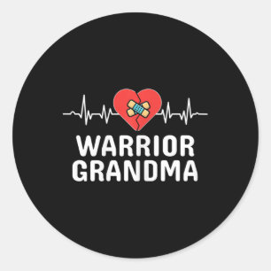Heart Warrior Grandma Chd Congenital Heart Disease Classic Round Sticker