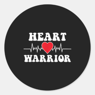 Heart Warrior Heart Disease Awareness Month Red He Classic Round Sticker