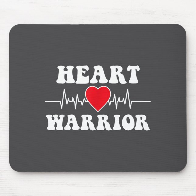 Heart Warrior Heart Disease Awareness Month Red He Mouse Mat (Front)