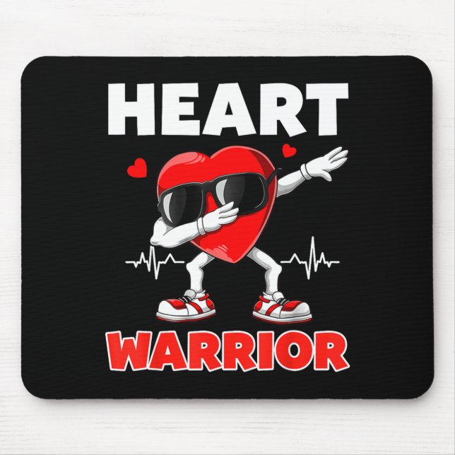 Heart Warrior Heart Disease Awareness Month Red He Mouse Mat (Front)