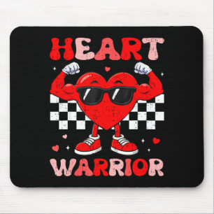 Heart warrior heart disease awareness month red mouse mat