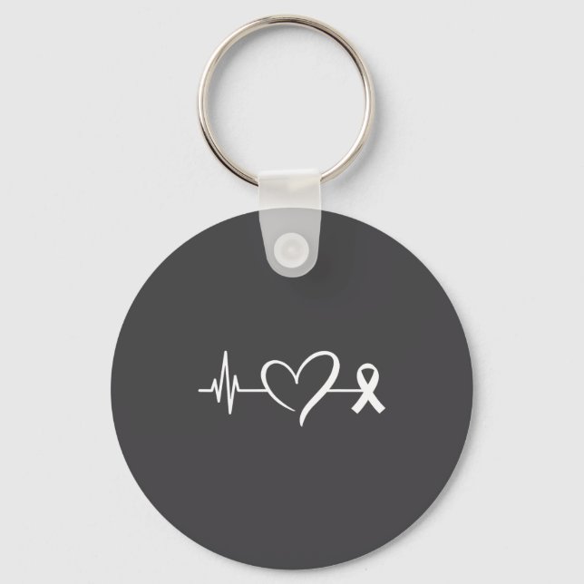 Heart Warrior Heartbeat American Heart Disease Awa Key Ring (Front)