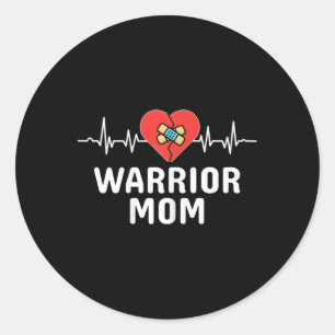 Heart Warrior Mum Chd Tee Congenital Heart Disease Classic Round Sticker