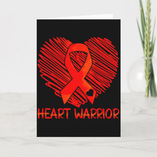 Heart Warrior Red Ribbon Heart Disease Awareness  Card