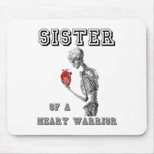 Heart Warrior Sister Skeleton Human Heart Disease  Mouse Mat