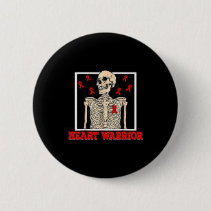 Heart Warrior Skeleton Red Ribbon Heart Disease Aw 6 Cm Round Badge