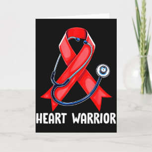 Heart Warrior Stethoscope Red Nurse Heart Disease  Card