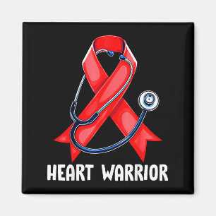 Heart Warrior Stethoscope Red Nurse Heart Disease  Magnet