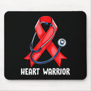 Heart Warrior Stethoscope Red Nurse Heart Disease  Mouse Mat