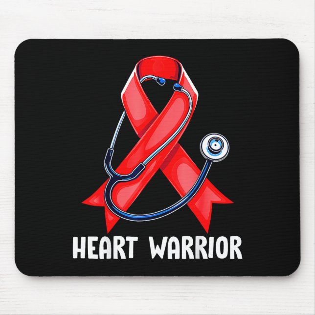 Heart Warrior Stethoscope Red Nurse Heart Disease  Mouse Mat (Front)