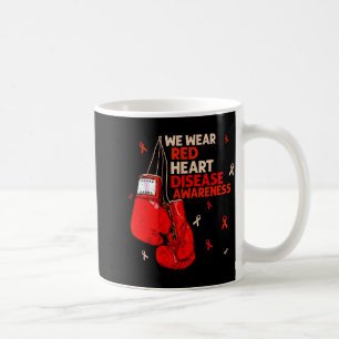 Heart Warrior We Wear Red Heart Disease Awareness Coffee Mug