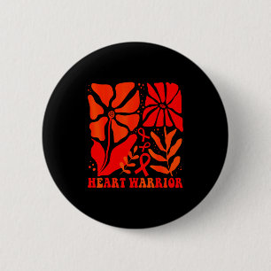 Heart Warrior Women Heart Disease Awareness 6 Cm Round Badge