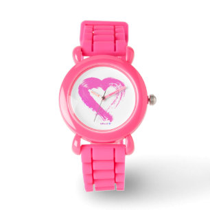 Heart Watch Pink Glitter Watch