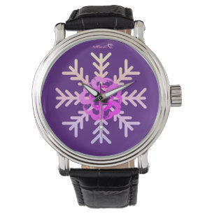 Heart Watch Purple Snowflake Watch