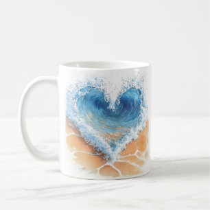 Heart Wave on a Beach Coffee Mug