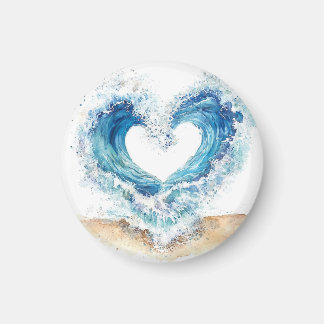 Heart Wave Stickers | Ocean Love Sticker Sheet Magnet