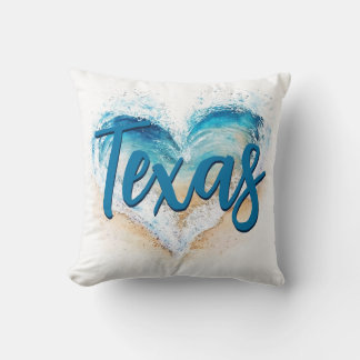 Heart Wave Texas Beach Cushion