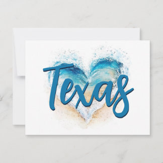 Heart Wave Texas Beach Postcard