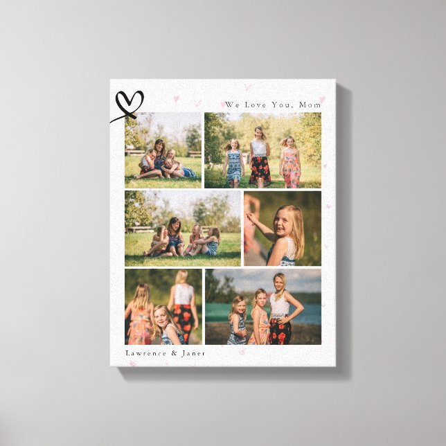 Heart We Love You Abuela Mom Family Photo Collage Canvas Print (Front)