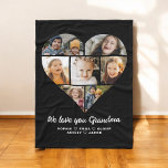 Heart We love you Grandma photo collage Fleece Blanket<br><div class="desc">The Grandma 7-Photo Personalised Custom Text Gift Fleece Blanket is a heartwarming and unique way to show Grandma your love. Featuring a collage of seven cherished family photos, this blanket is personalised with custom text to create a one-of-a-kind keepsake. Made from soft, cosy fleece, it provides both warmth and a...</div>