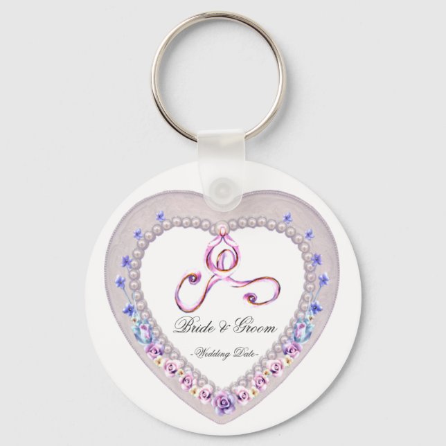 Heart Wedding Favour Keychain (Front)