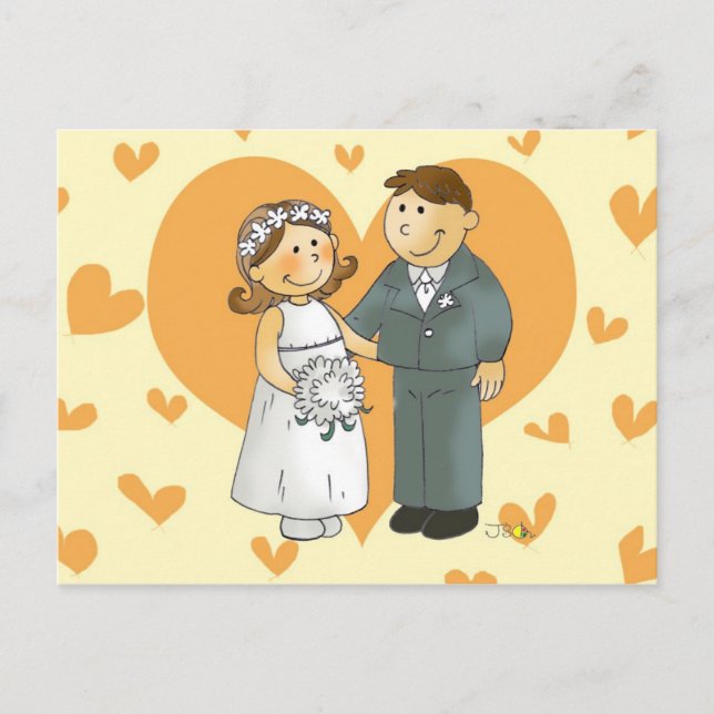 Heart wedding postcard (Front)